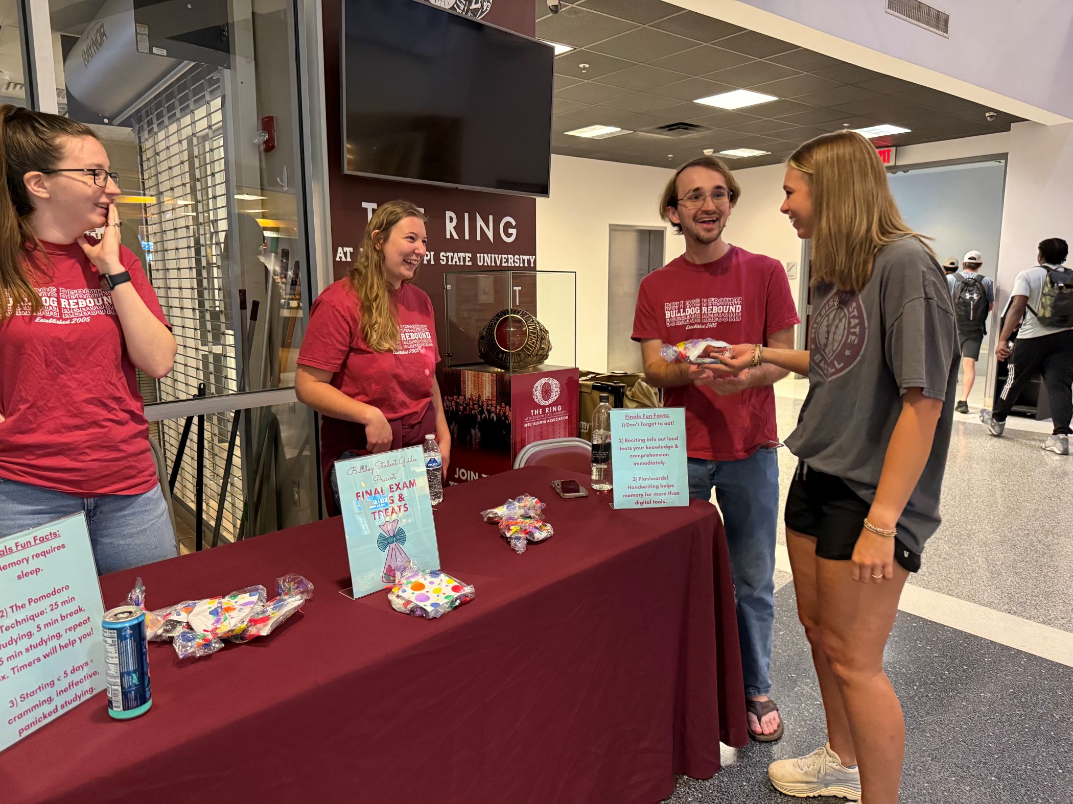 Talking to students in the Union